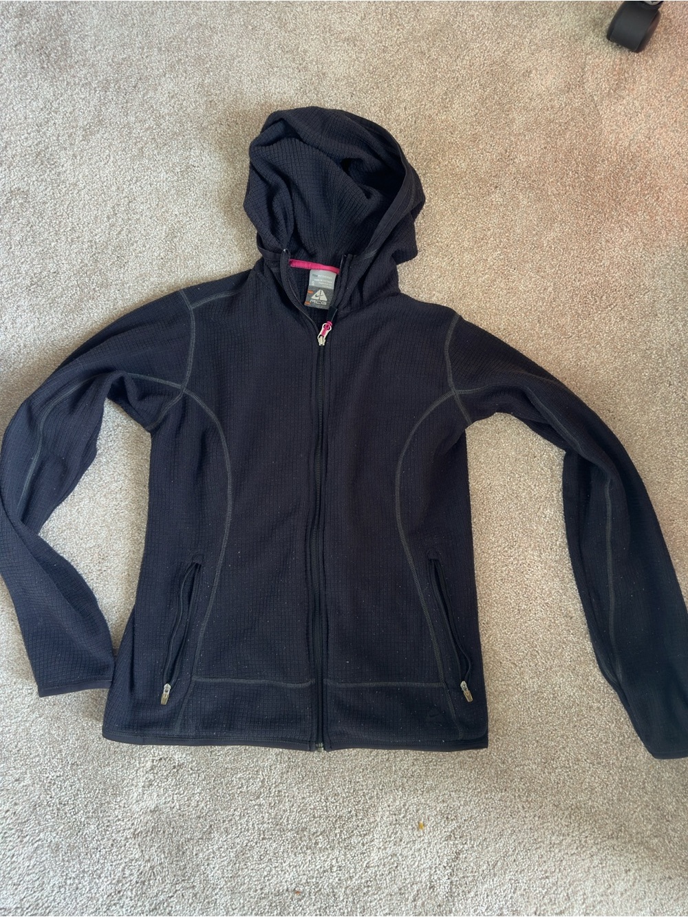 Nike Black Hooded Zip Jacket with Pink Accents